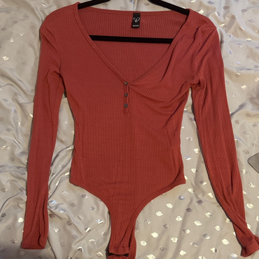 Windsor Rust Ribbed Bodysuit - Picture 1 of 2